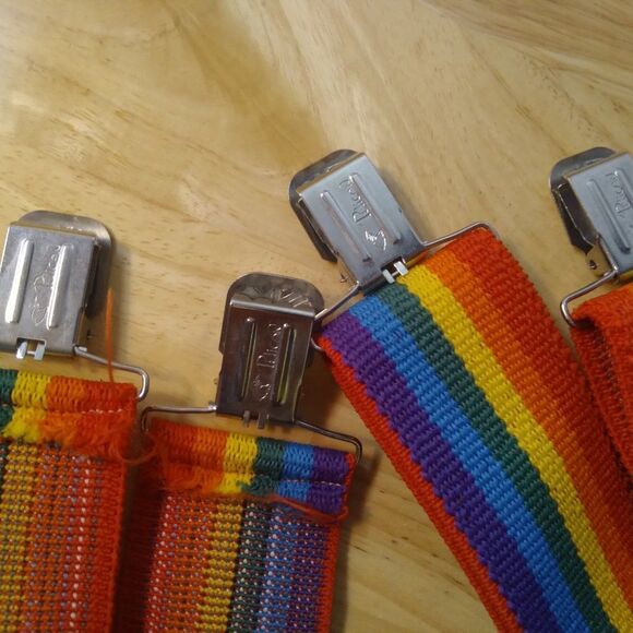 Vintage Pelican Rainbow Strap Suspenders Pride - Picture 5 of 6